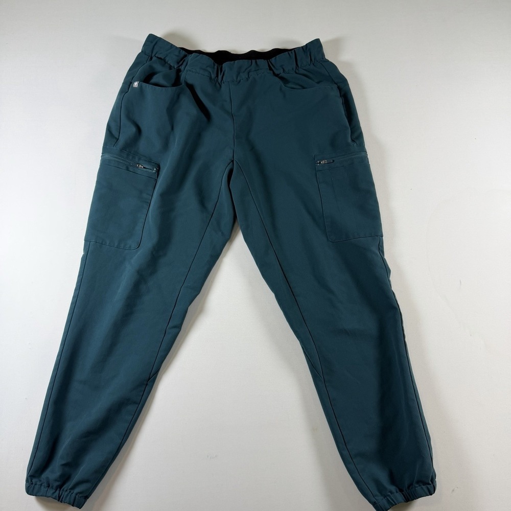 Figs Women Technical Collection Jogger Pants Scrubs Size L Dark Teal Workwear